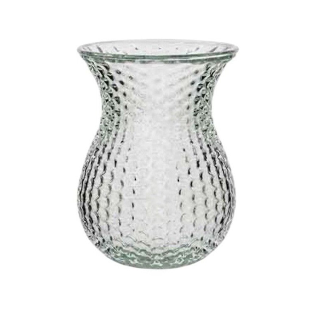 Hobnail Glass Bubble Dimple Texture Decorative Vase 7.5” Tall